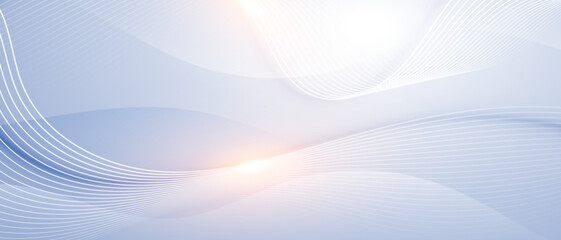 Elegant white wave lines on a soft blue gradient background. 