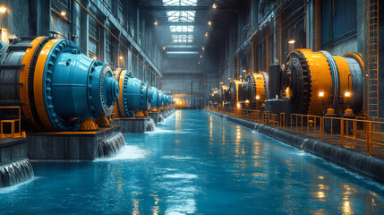 Industrial metal component with a glowing grid, surrounded by bolts and metallic pipes, suggesting high-tech equipment