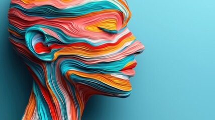 Fototapeta premium Entrepreneurial mindset, motivation and creativity combined, abstract design, vibrant hues, 3D illustration