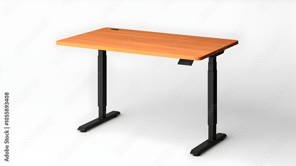 Poster sleek and adjustable standing desk in minimalist home office setting increase productivity and impro