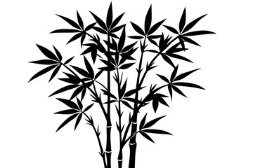 Bamboo silhouette vector.