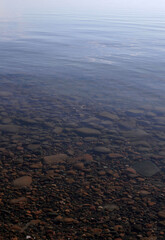 rock beneath water surface