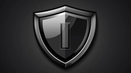 Bright shield icon on black background, symbolizing security, protection, and digital safety