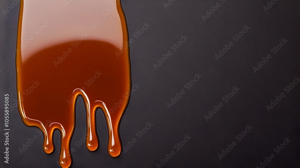 Poster dripping soy sauce forming a small mesmerizing pool on a plain white surface photographed with a nat
