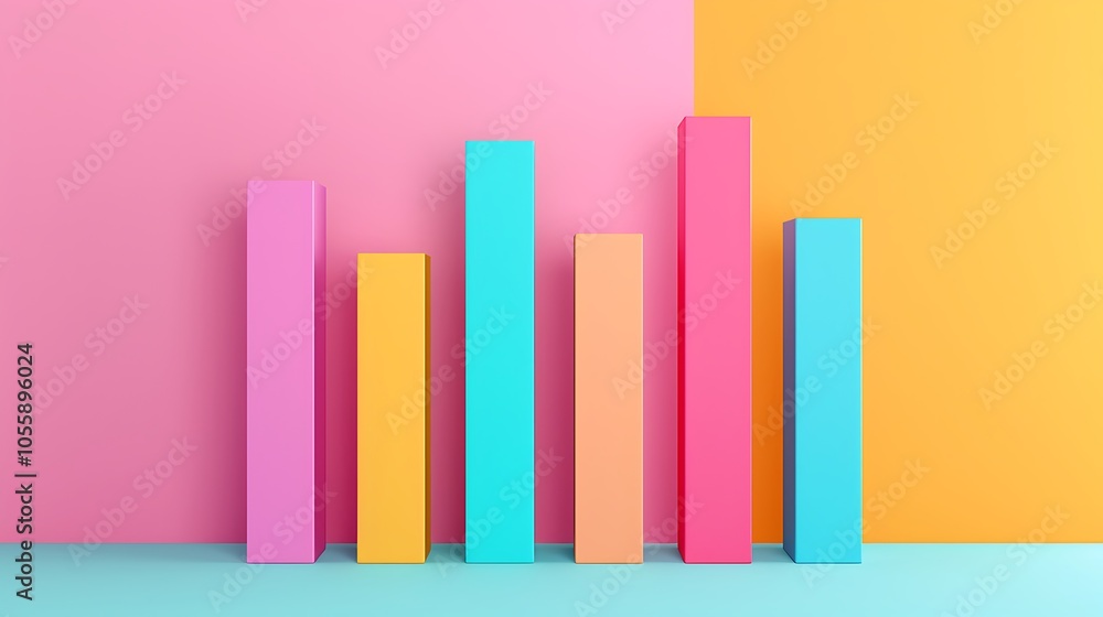 Poster dynamic revenue growth chart on colorful background