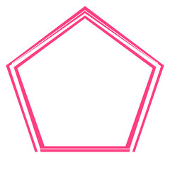 pink overlap line pentagon frame and sparkle on corner center