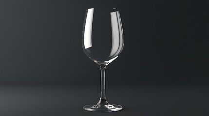 Clear wine glass mockup with empty label area, placed on a dark background for a premium look