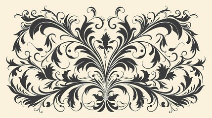 Obraz premium Elegant vintage frame with intricate floral patterns