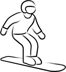 Winter sports icon vector illustration collection in a line outline style. Ski, winter sports and snow Handdrawn Doodle icons.