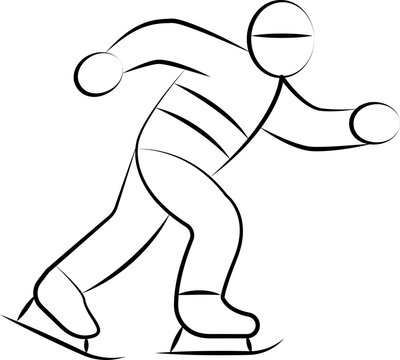 black and white skater action clip art preview