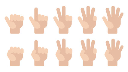 Flat vector Count number Spread fingers
