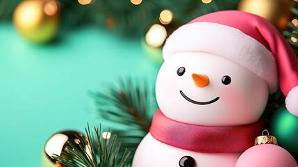 Festive Snowman Celebrating Christmas Cheer