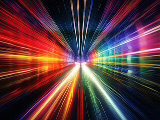 Fototapeta premium Vibrant Light Trails in Motion
