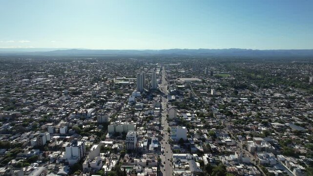 Aerial view of the city of Cordoba, Argentina. Video