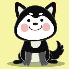 dog setting cartoon icon, vector icon illustration, cartoon sticker icon design 2.eps