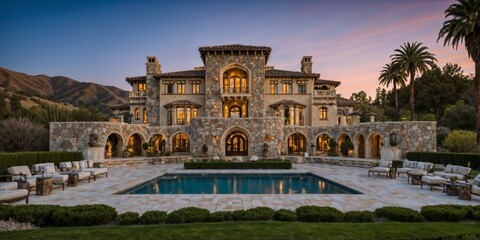 A luxurious mansion with a unique design in California
