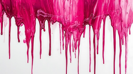 Abstract pink paint drips creating a vibrant texture