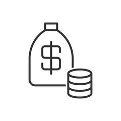 Coins Money Bag Icon - Investment Icon