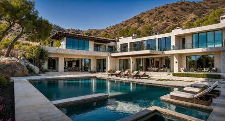 A luxurious mansion with a unique design in California