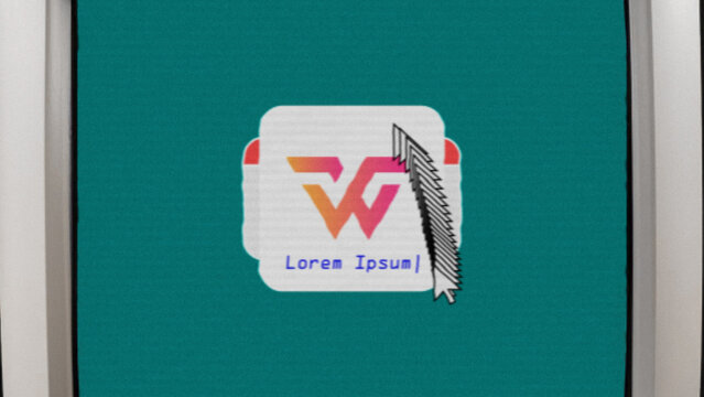 CRT Retro Computer Logo Reveal 368 1:1 16:9 9:16
