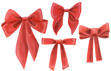 Ribbon set acrylic painting