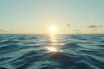 Obraz premium Calm Ocean Sunrise Over the Horizon