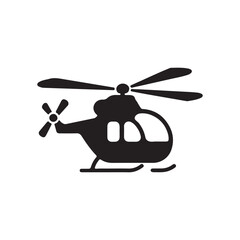 Black Helicopter silhouette vector on white background