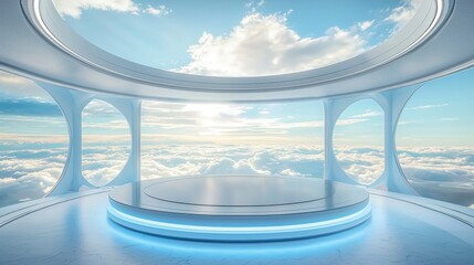 Fototapeta premium Exhibition halls and booths with a sense of future technology