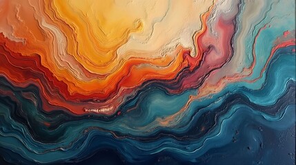 An Abstract in Colorful Brush Strokes