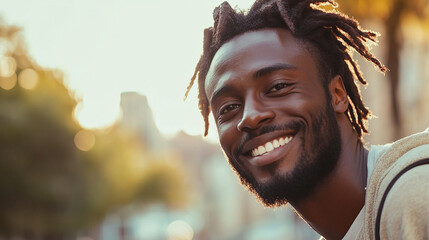 Friendly Black person smiling warmly