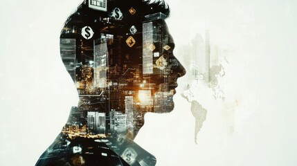 Naklejka premium Digital Mind, Global Vision
