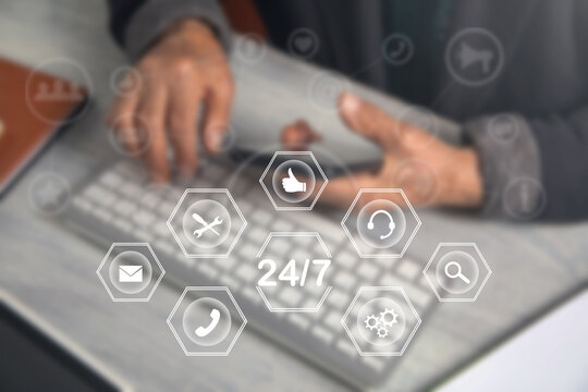 24/7 customer support service. Internet. Technology