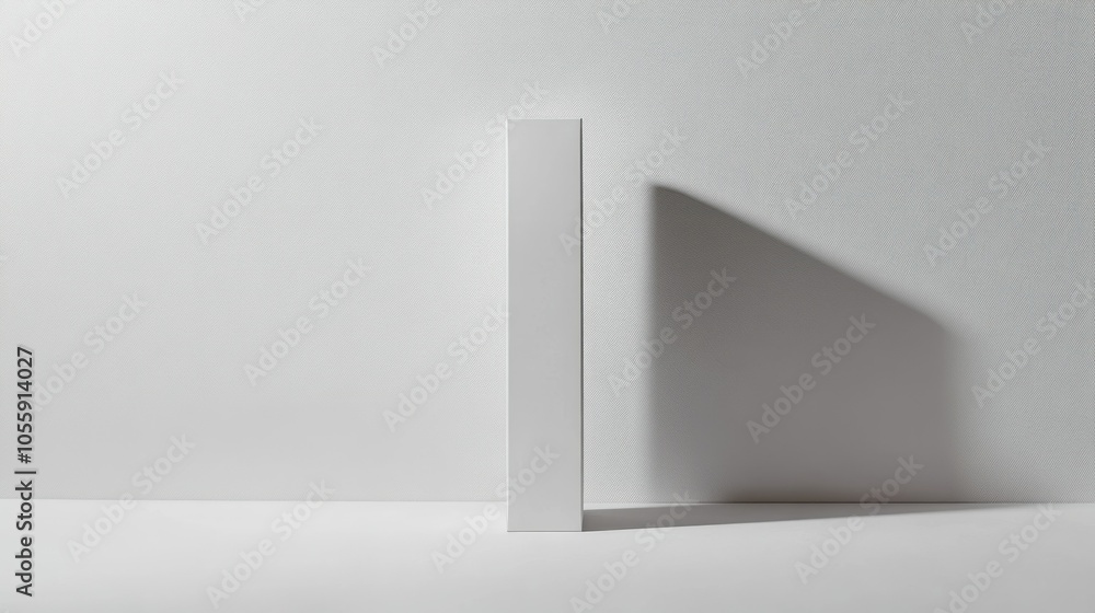 Poster White Rectangular Box with Shadow on a White Background