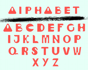 Fototapeta premium Vector alphabet in a playful kids' style. Fun letters for design.