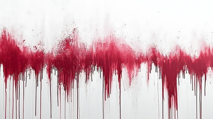 Abstract red paint drips creating a striking visual effect