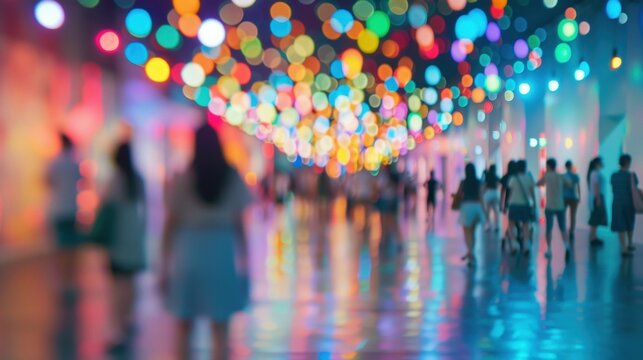 Mysterious and enchanting the defocused exhibition hall invites you to explore its colorful and bustling world.