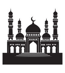 Mosque silhouette vector illustrations
