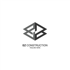 construction logo ez initial with creative vector illustration