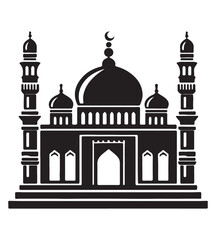 Mosque silhouette vector illustrations