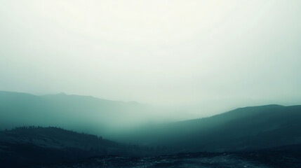 Fototapeta premium Misty mountain landscape at dawn