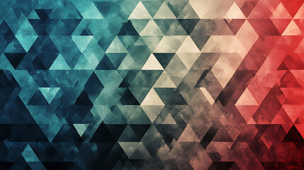 Abstract geometric triangle pattern in cool and warm tones