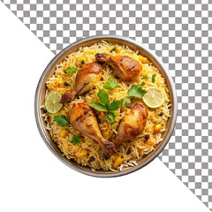 Fototapeta premium Biryani isolated on white background.