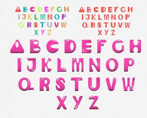 Vector alphabet in a playful kids' style. Fun letters for design.