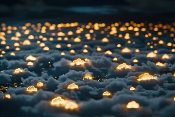 Obraz premium Illuminated Clouds A Dreamy Landscape of Light and Imagination in the Sky