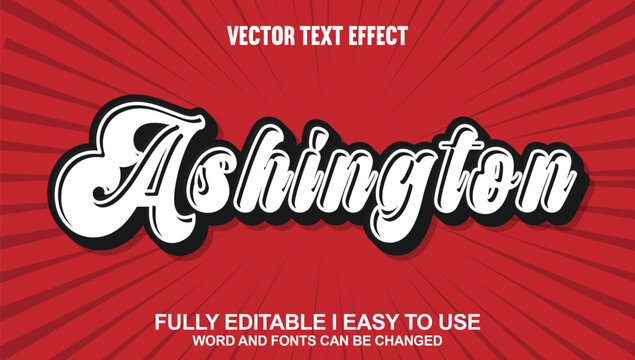 Ashington Fully Editable 3D Vector Text Effect