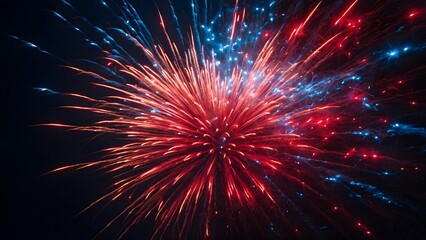 Colorful Firework Display Lighting up the Night Sky During a Summer Celebration in July