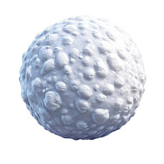 a snowball 3D icon winter activity pure white isolated on white and transparent background