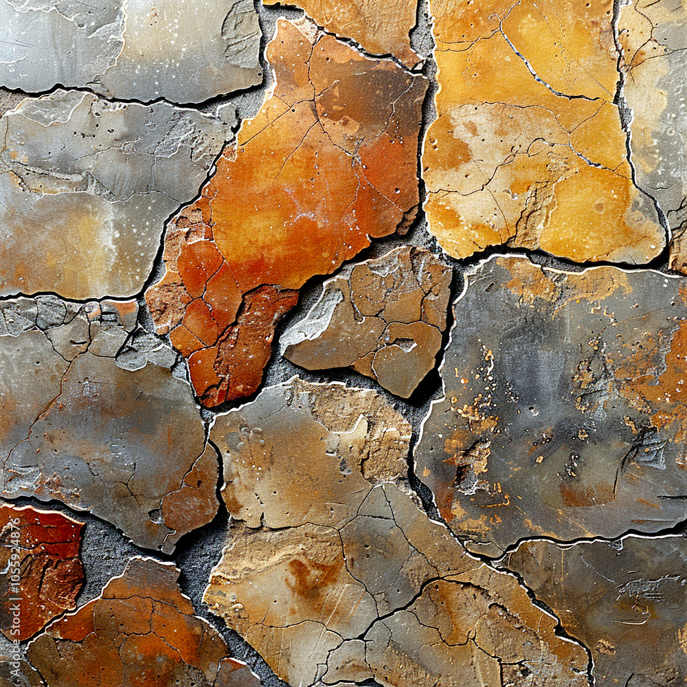 Poster artistic display of rustic stone textures with rich colors and intricate patterns
