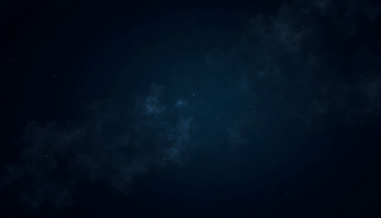 Deep space background featuring a dark void filled with distant stars and cosmic dust