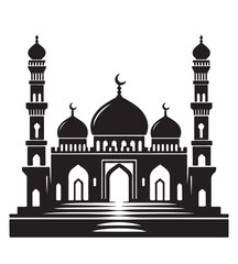 Mosque silhouette vector illustrations